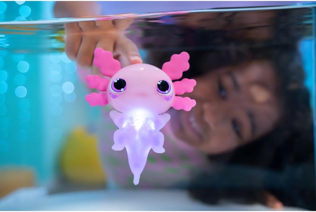 Let's Glo Axolotl - Pink Light-Up Electronic Pet Toy 2