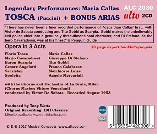 Tosca (Complete Opera) Plus Bonus Album 'Callas Sings Puccini'