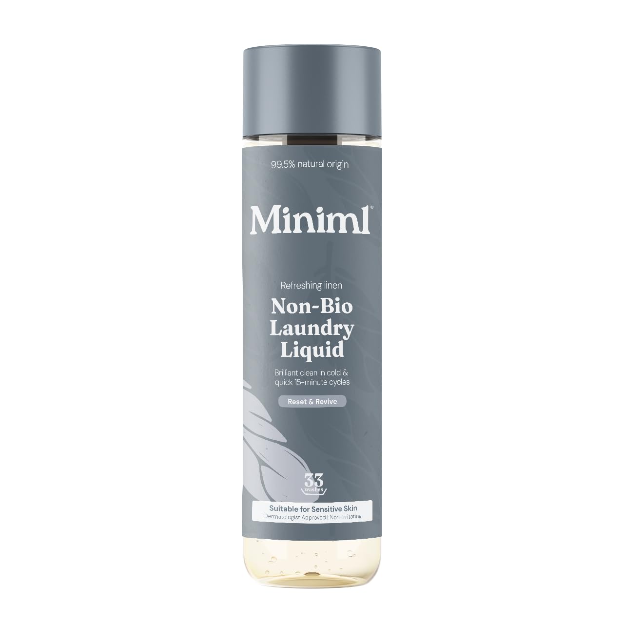 Miniml Eco Laundry Liquid Detergent - Non Bio, Fresh Linen Scent | 1L 1