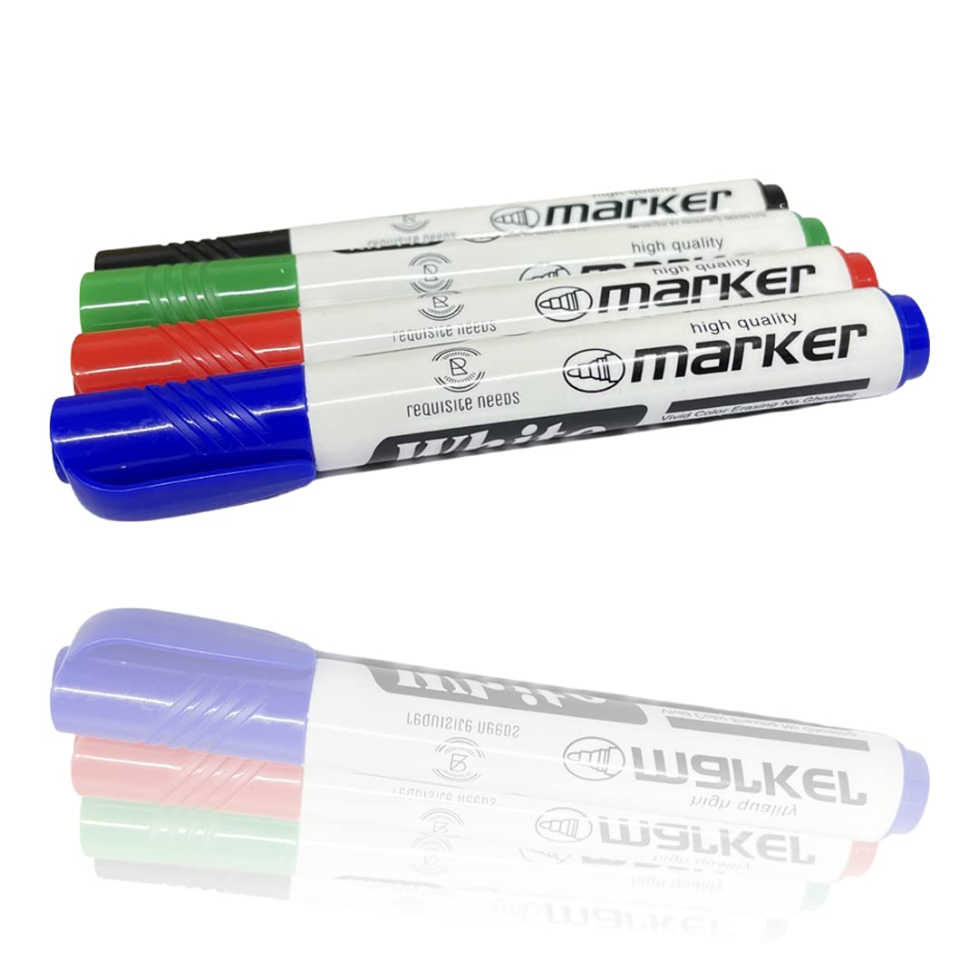 REQUISITE NEEDS Dry Erase Markers - Fine Tip, Low Odor, Vivid Color | 4 Pack Set