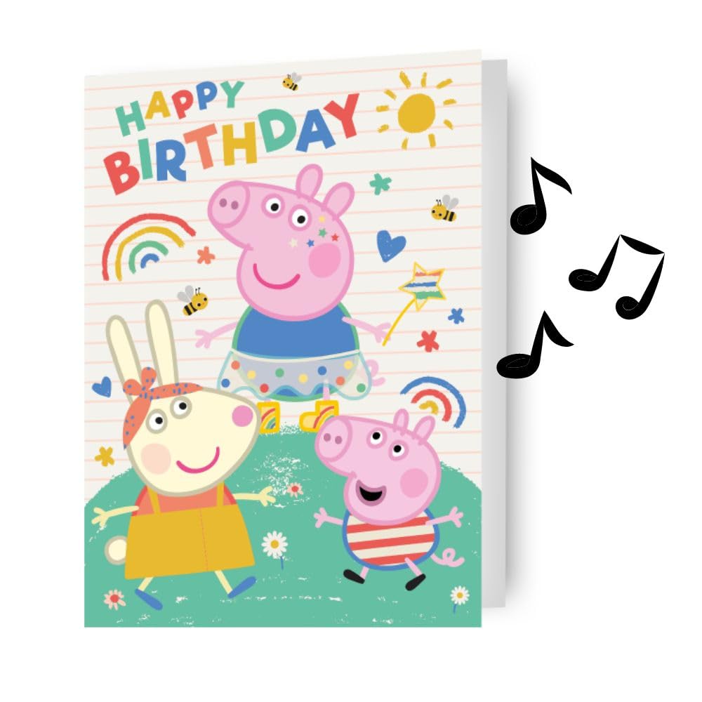 Danilo Promotions LTD Peppa Pig Musical Birthday Card - Sound Feature | Mixed Color | 159mm x 230mm