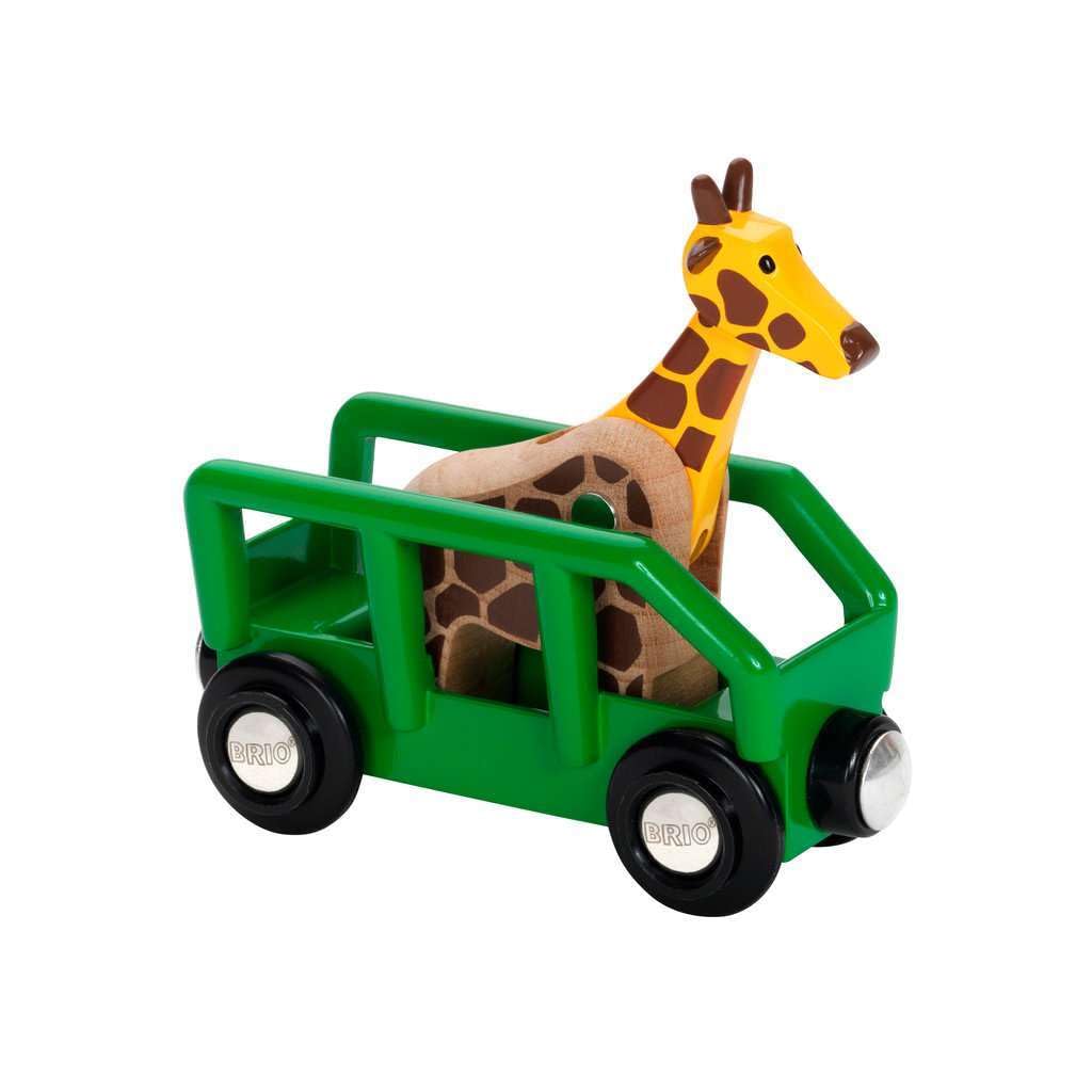BRIO World Safari Giraffe & Wagon Train Accessory | Compatible with All BRIO Sets | Ages 3+