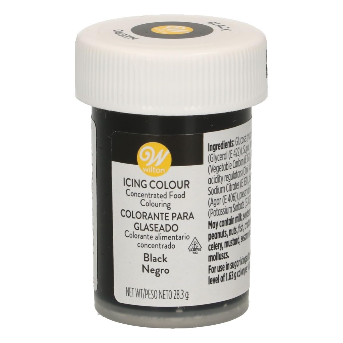 Wilton Black Gel Icing Colour - Deep Rich Colour, Concentrated Gel Formula | 28.3g (1oz) Jar 1