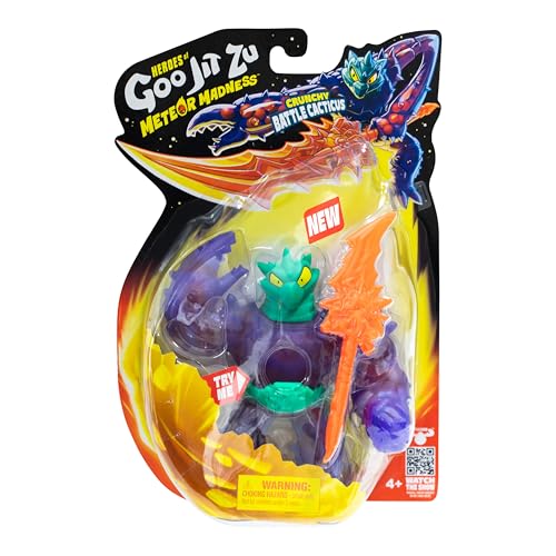 Heroes of Goo Jit Zu Meteor Madness Battle Cacticus Action Figure | Stretches 3x Size | Includes Thunder Spear 4