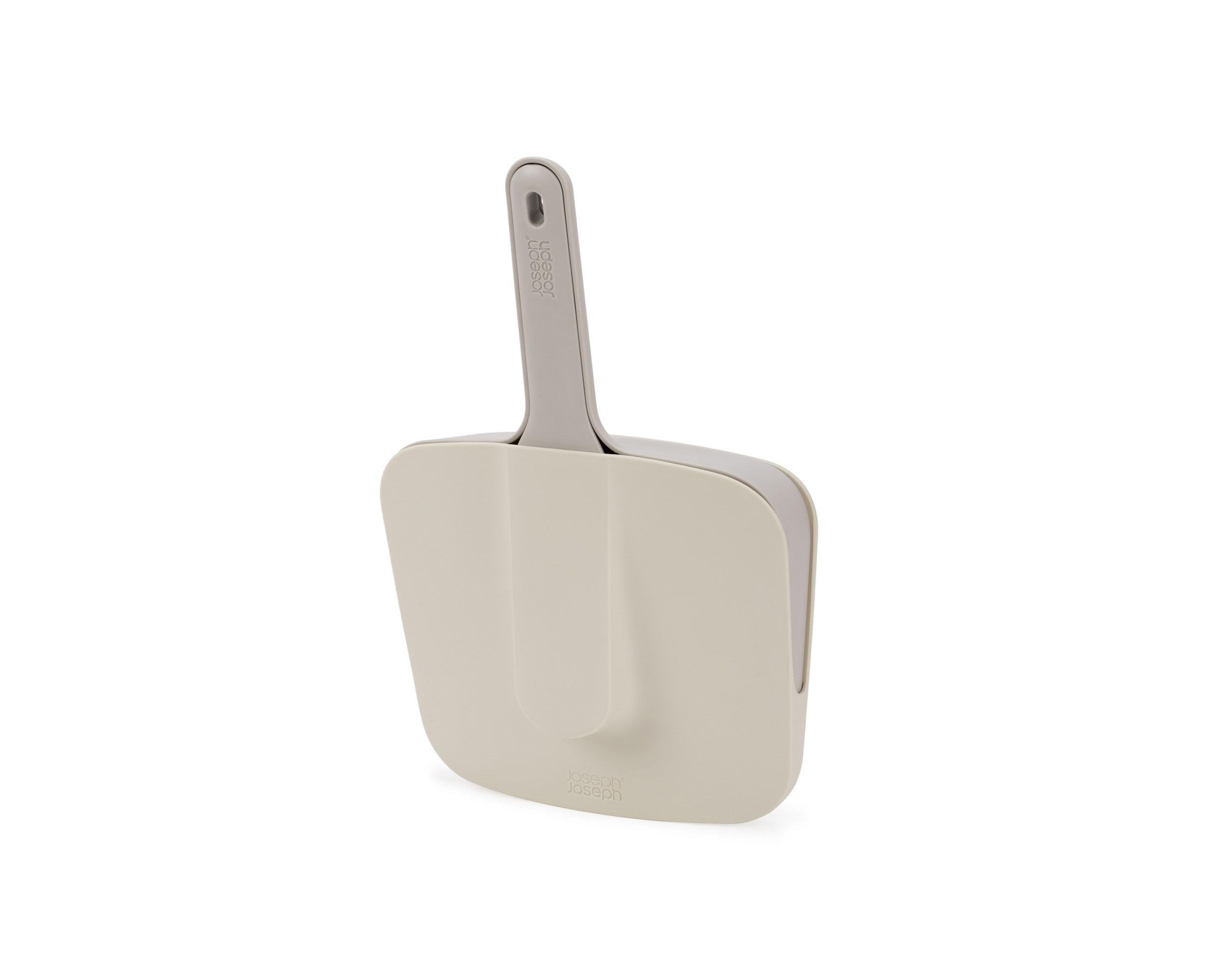 Joseph Joseph CleanTech Wall-mounted Dustpan & Brush Set | Stone Color | Rubber Edge