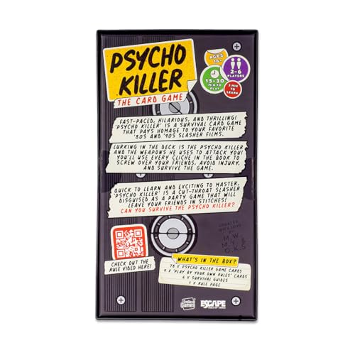 Escape Tabletop Games Psycho Killer Card Game – VHS-Style Horror Survival Party Game for Adults 8