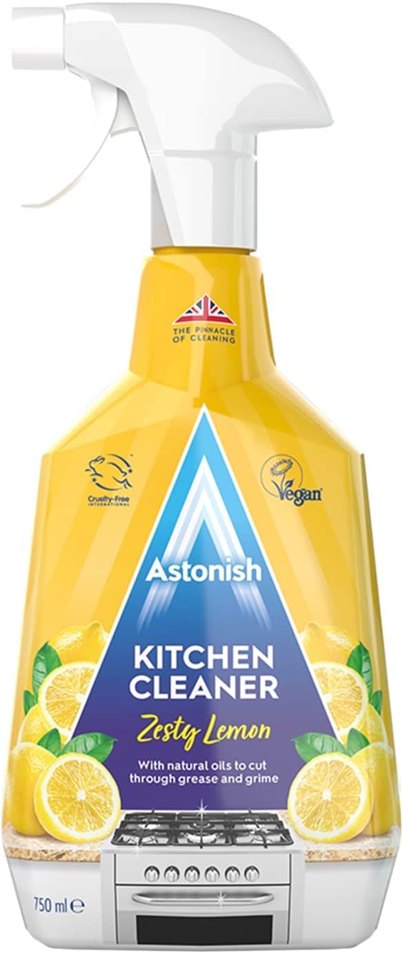 Astonish Kitchen Cleaner - Vegan & Cruelty Free | Kills Bacteria | Zesty Lemon Scent | 750 ml 1
