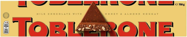 Toblerone Swiss Milk Chocolate Bar with Honey and Almond Nougat 750g