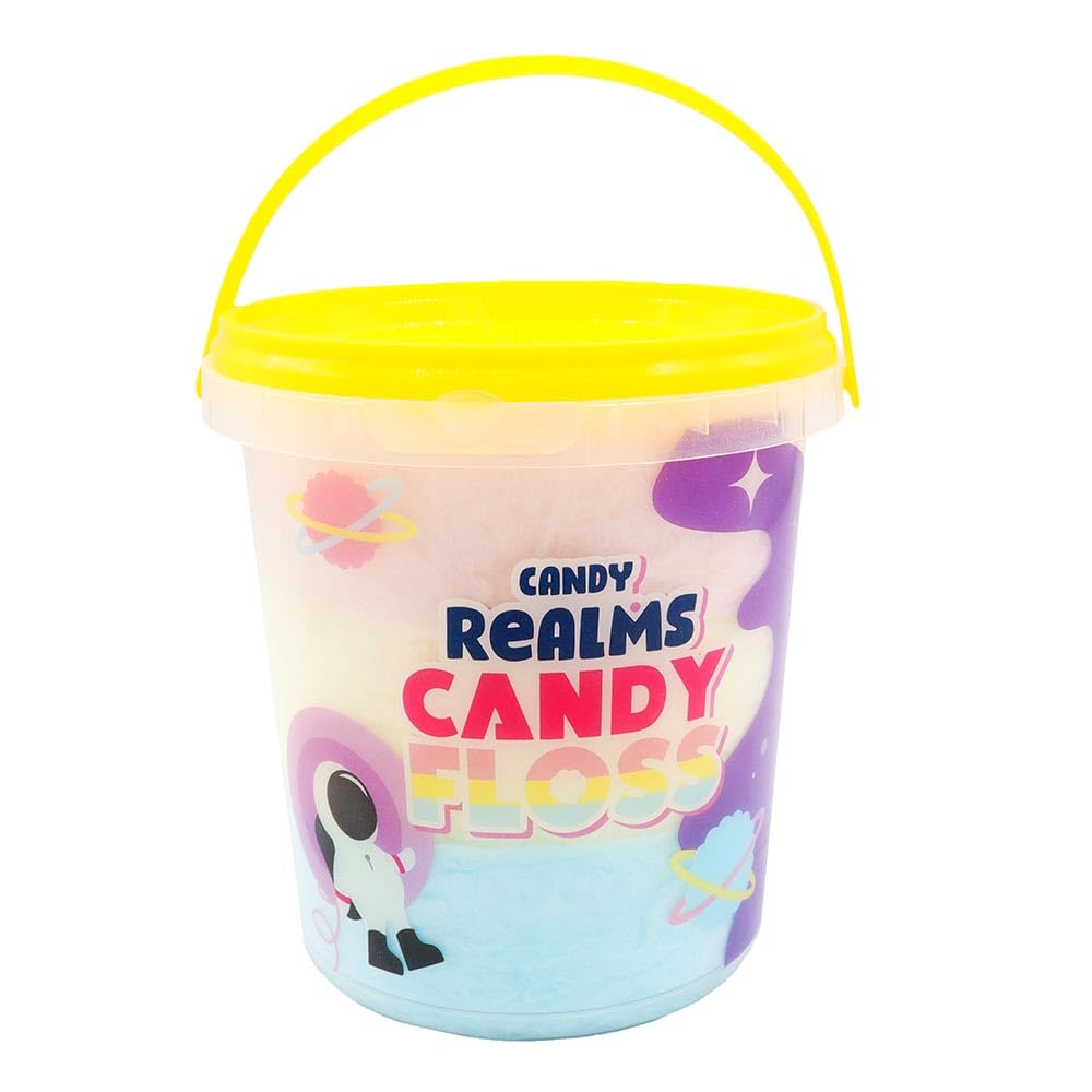 Candy Realms Floss Clouds Bucket, Fruit Flavoured Spun Sugar Classic | 50 g (Pack of 6)