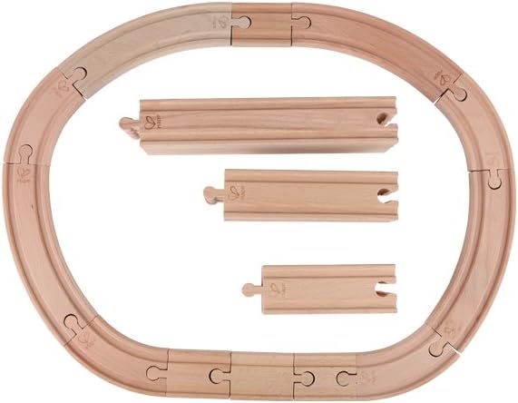 Hape E3707 Super Expansion Rail Pack - Wooden Train Track Accessory for Building Sets