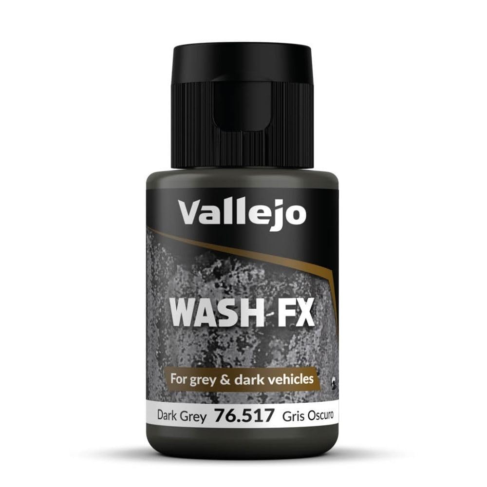 Vallejo Wash FX Acrylic Paint - Grey for Easy Shadow Effects | Waterbased | 35 ml