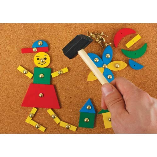Tobar Tap Tap Art Hammering & Nailing Toy | 100+ Wooden Pieces | Mixed Color | 25cm