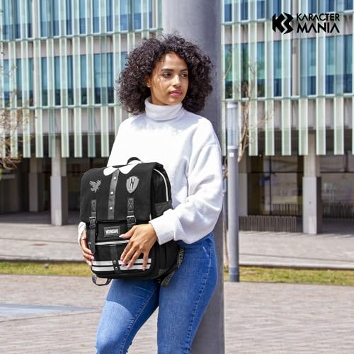 Wednesday Retro-Inspired Varsity-Oxford Backpack, Black (06146)