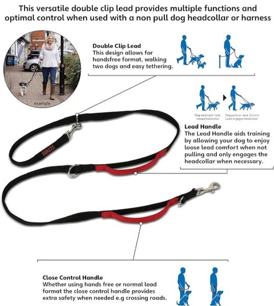 Halti Control Lead - Multi-Functional Double Ended Lead for Dogs | Black | Large 2