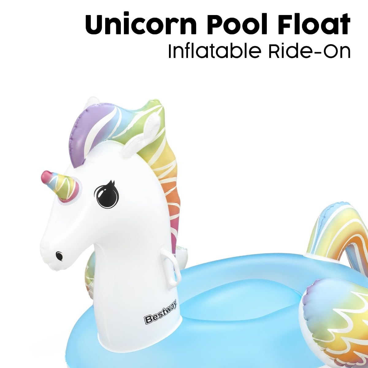 Bestway Inflatable Unicorn Ride-On - Giant Pool Float | Ages 3+ | 1.55 m x 1.19 m 3