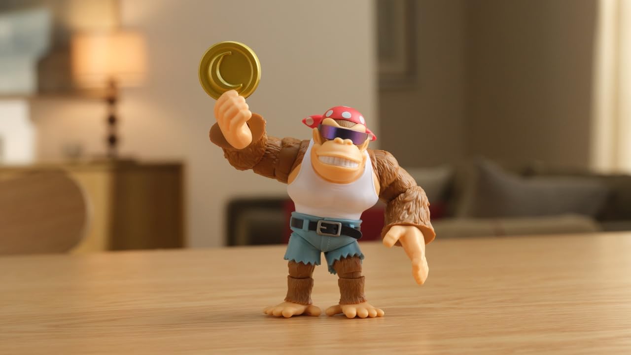 Nintendo Funky Kong Action Figure - 15 Points Articulation | 4 Inch | Ages 3+ 3