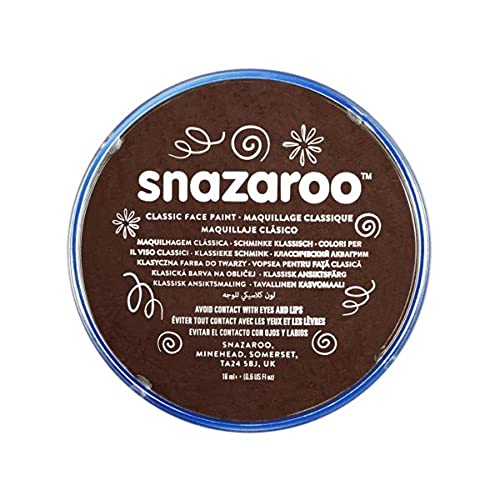 Snazaroo Classic Face and Body Paint - Dark Brown Colour | Water Based, Non-Toxic, Washable | Ages 3+