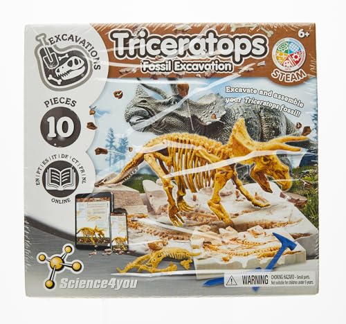 Science4you Triceratops Fossil Digging Kit - 10-Piece Dinosaur Excavation Set for Kids 6+ 15