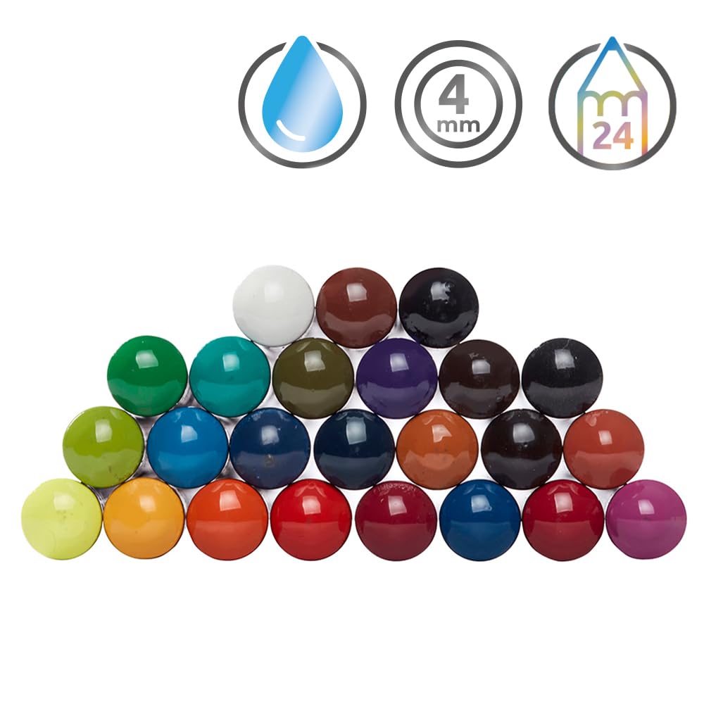 Derwent Inktense Permanent Watercolour Pencils - Set of 24, 4mm Core, Water-Soluble | Professional Quality 4