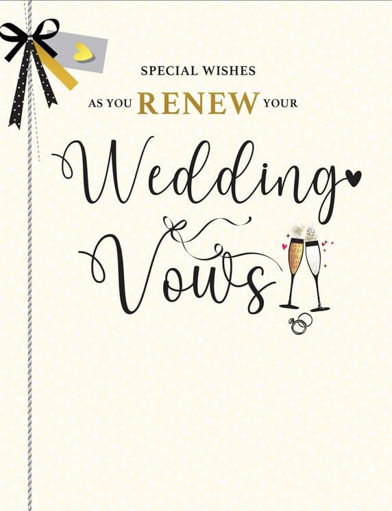 Piccadilly Greetings Renewal of Vows Wedding Card | 8 x 6 Inch | Metallic Finish 1