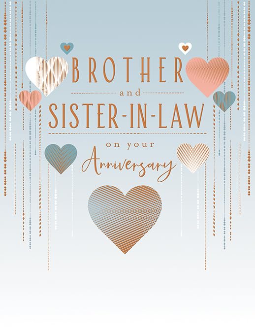 Piccadilly Greetings Anniversary Card for Brother & Sister-in-Law | 8 x 6 Metallic Finish 1
