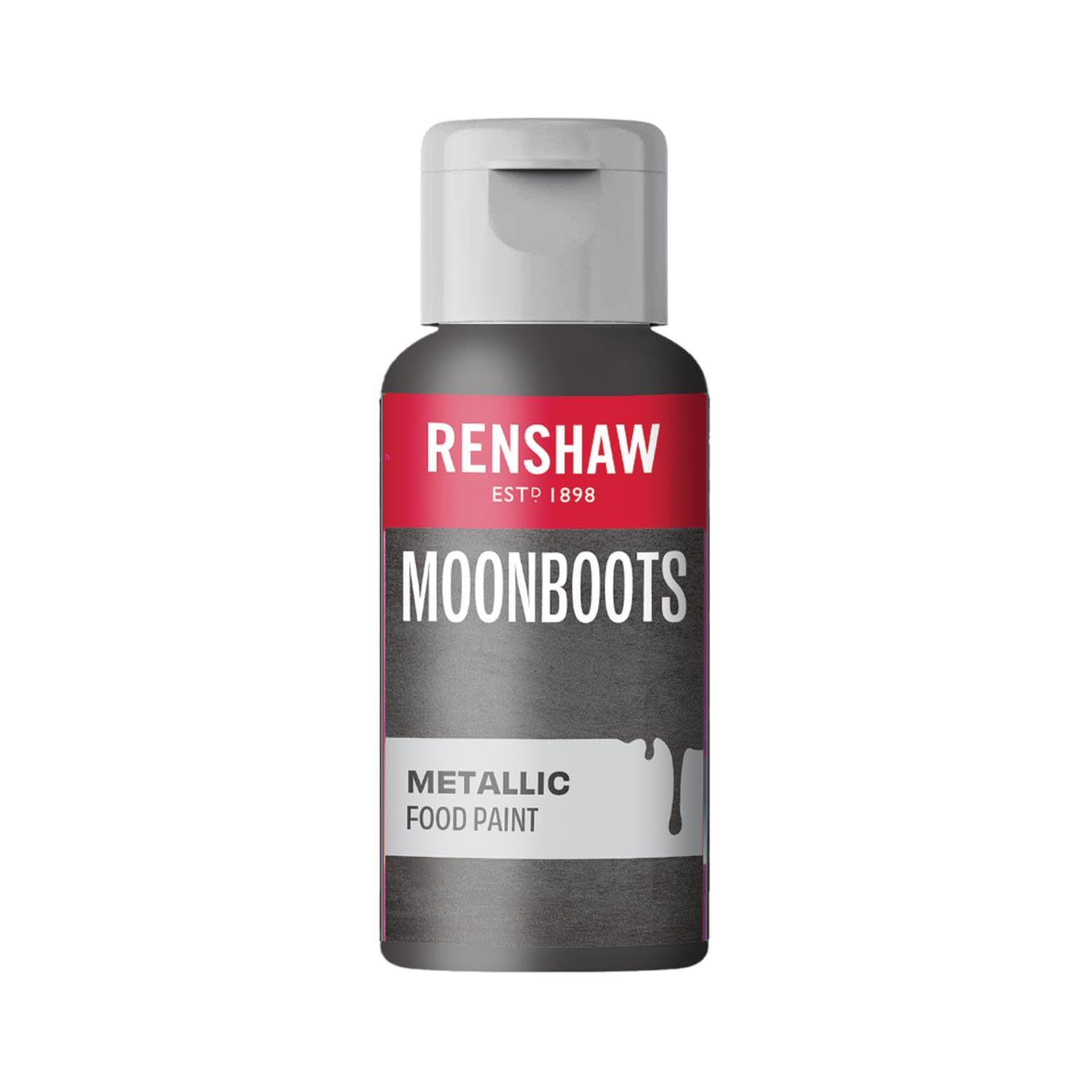 Renshaw Edible Metallic Food Paint - Moonboots (Dark Silver) | Ready-to-Use | 20g 1