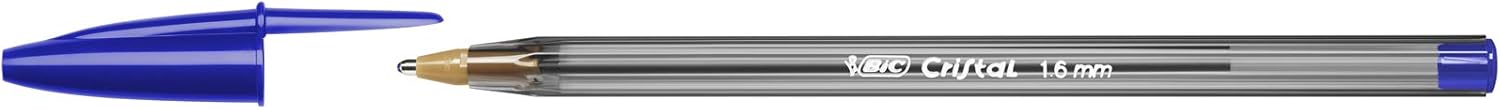 BIC Cristal Large, Wide Point Ball Ballpoint Pens, Smooth Ink Flow, Lightly Smoked Barrel, in Blue, Pack of 50 4