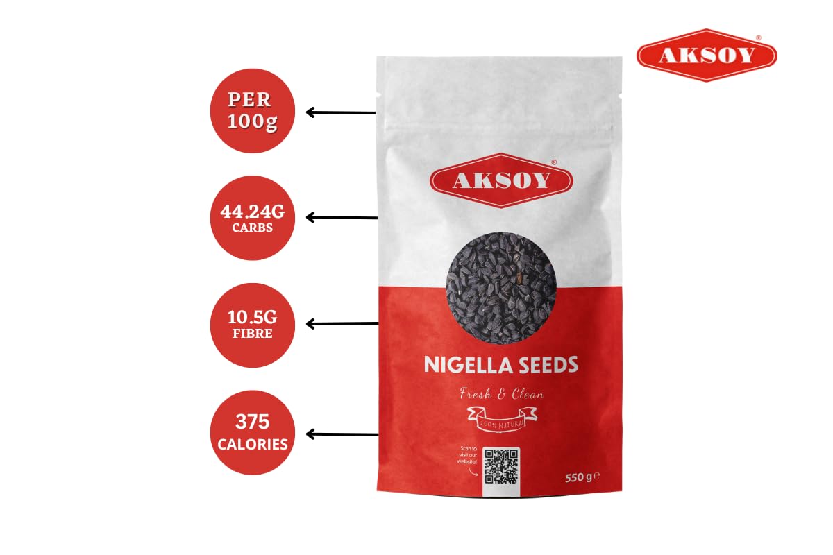 AKSOY Black Cumin Seeds (Nigella Sativa) - Premium Quality, Natural Spice | 550g 4