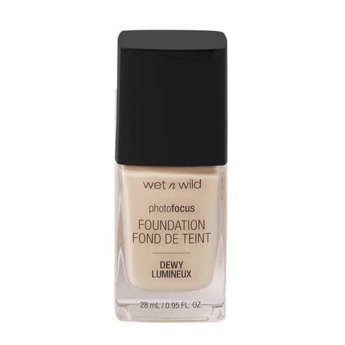 Wet n Wild Photo Focus Dewy Foundation - Hydrating, Buildable Coverage, No Flashback | Soft Ivory | 30 ml