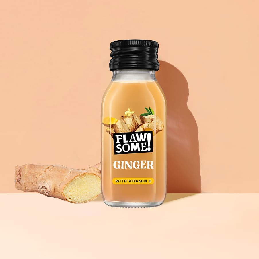 Flawsome Vitamin D Ginger Shots - Immunity Kick | 12 x 60ml Shots | No Added Sugar, Vegan 2