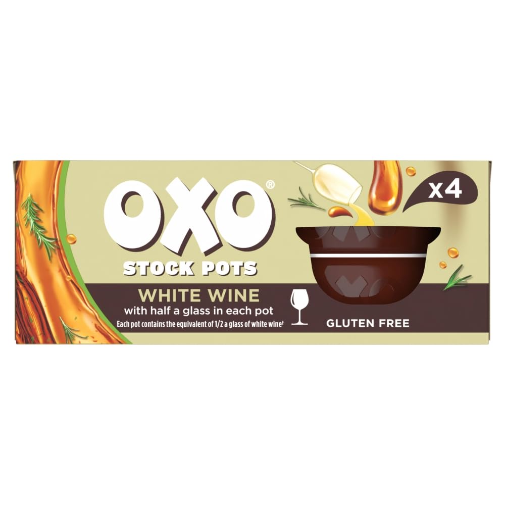 OXO White Wine Stock Pots - Gourmet Base for Creamy & Savoury Dishes, 4 x 20 g (80 g Total) 1