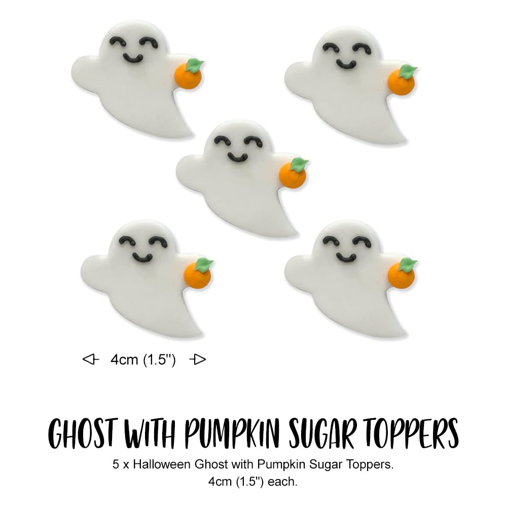 Anniversary House - Halloween Ghost and Pumpkin Edible Cake Toppers 5pcs