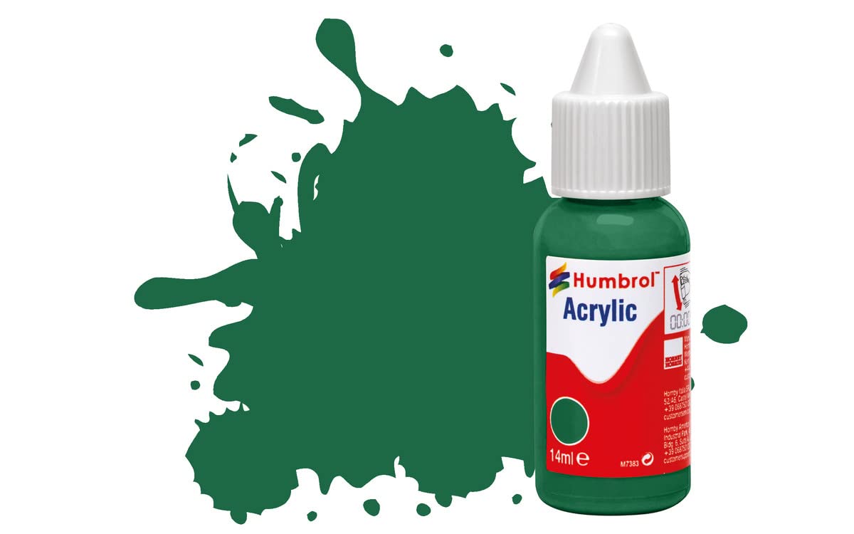 Humbrol No. 30 Dark Green Matt Acrylic Paint - 14ml | Fast-Drying | For Plastic, Metal, Wood, Glass 1