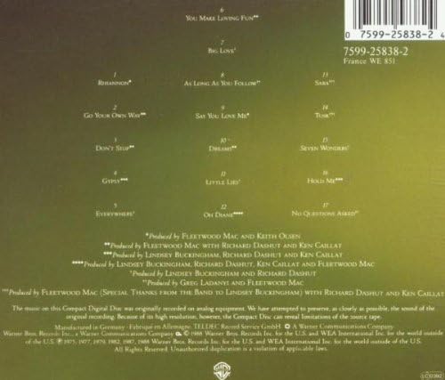 Fleetwood Mac - Greatest Hits Audio CD 2