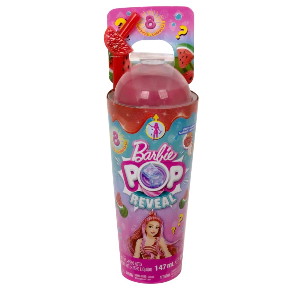 Barbie Pop Reveal Fruit Series Doll - Watermelon Crush with 8 Surprises, Slime & Color Change, Ages 3+ 2
