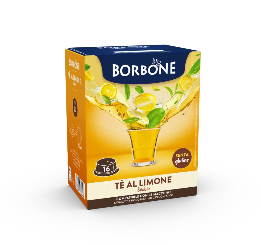 Caffè Borbone Zitronentee – 96 Kapseln (6 Packungen mit je 16 Stück) – kompatibel mit Lavazza A Modo Mio