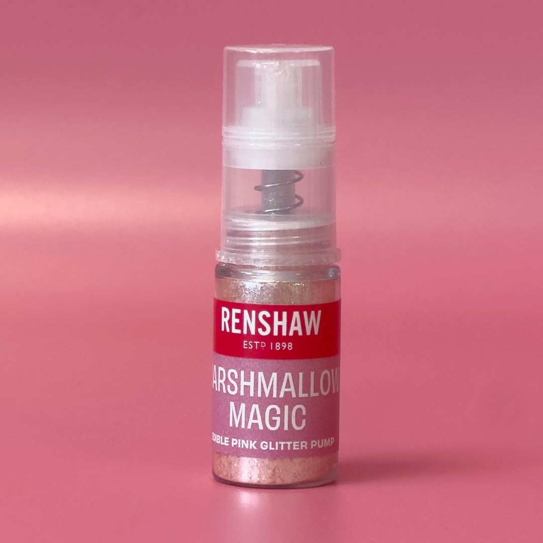 Renshaw Edible Glitter Pump - Marshmallow Magic (Pink) | High Shine Lustre | 4g 3