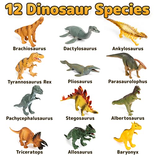 Prextex Realistic 10-inch Dinosaur Figures - 12-Pack Assorted Dinos for Kids Ages 3+ (YOUXIN TOYS FACTORY)