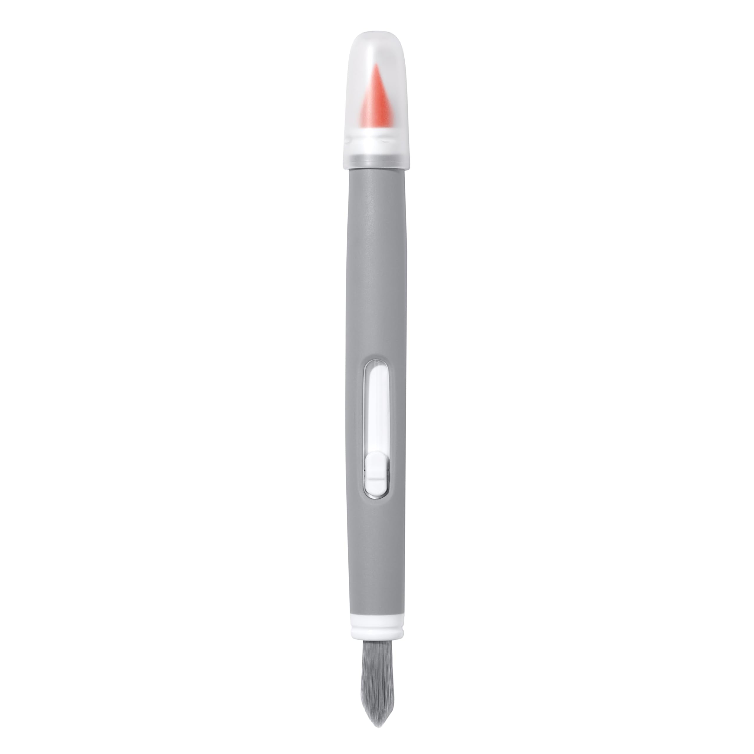 OXO Electronics Cleaning Brush - Soft Bristles & Silicone Wiper for Keyboards, Phones, Laptops | Grey