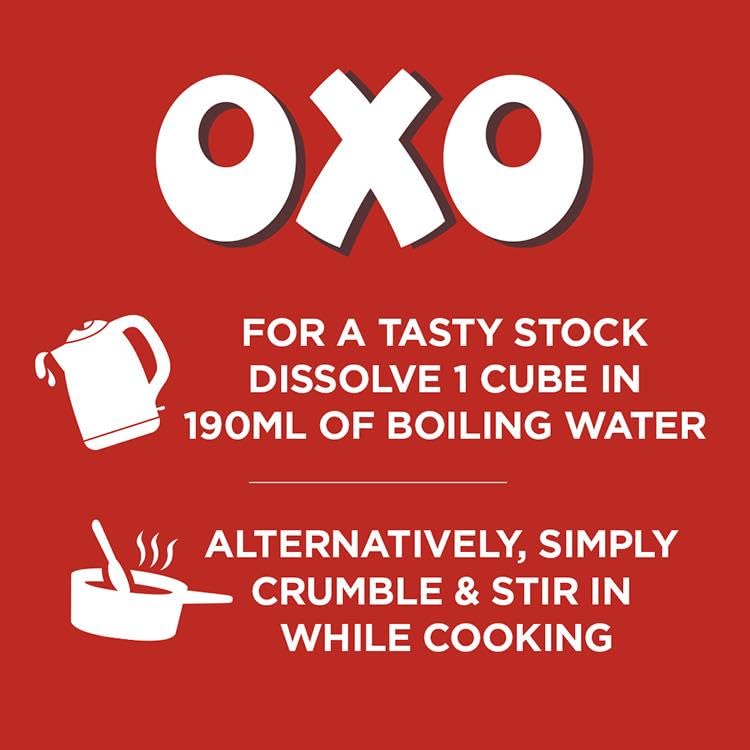 OXO Reduced Salt Beef Stock Cubes - 24 Pack | Big Flavour | 142g 8