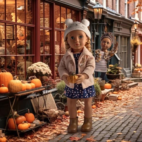 Our Generation Cheerfully Chilly Outdoor Outfit - Pink Duffle Coat, Dress | 18-Inch Dolls