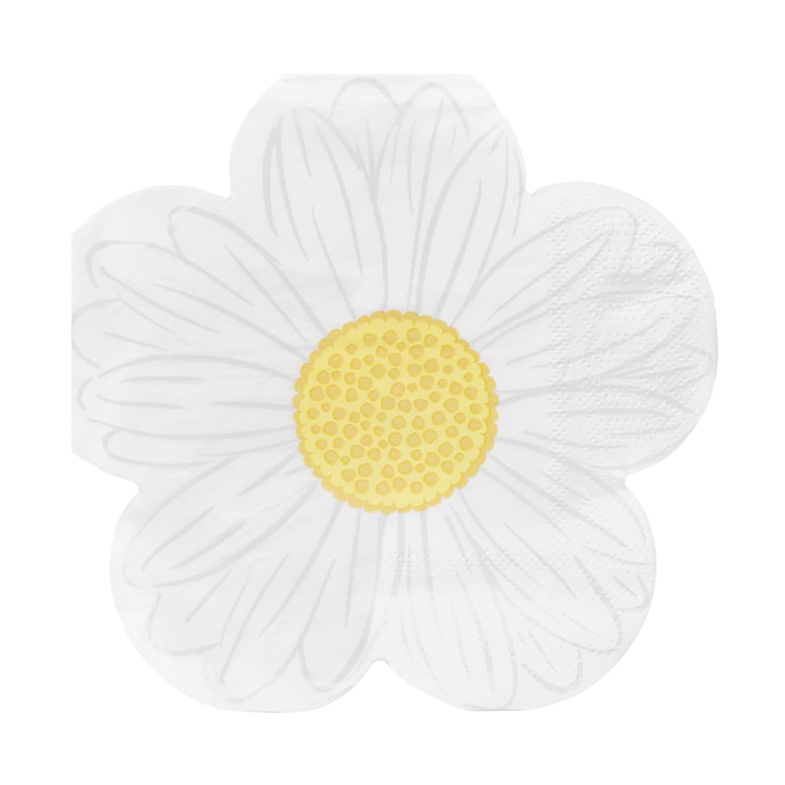 Talking Tables Daisy Shaped Floral Paper Napkins - Pack of 20 | White | 16 cm