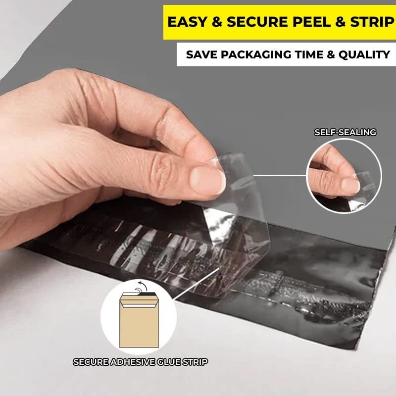 G4GADGET Grey Poly Mailing Bags - 50 Pack, 10x14 Size | Heavy Duty, Waterproof Shipping Mailers 9