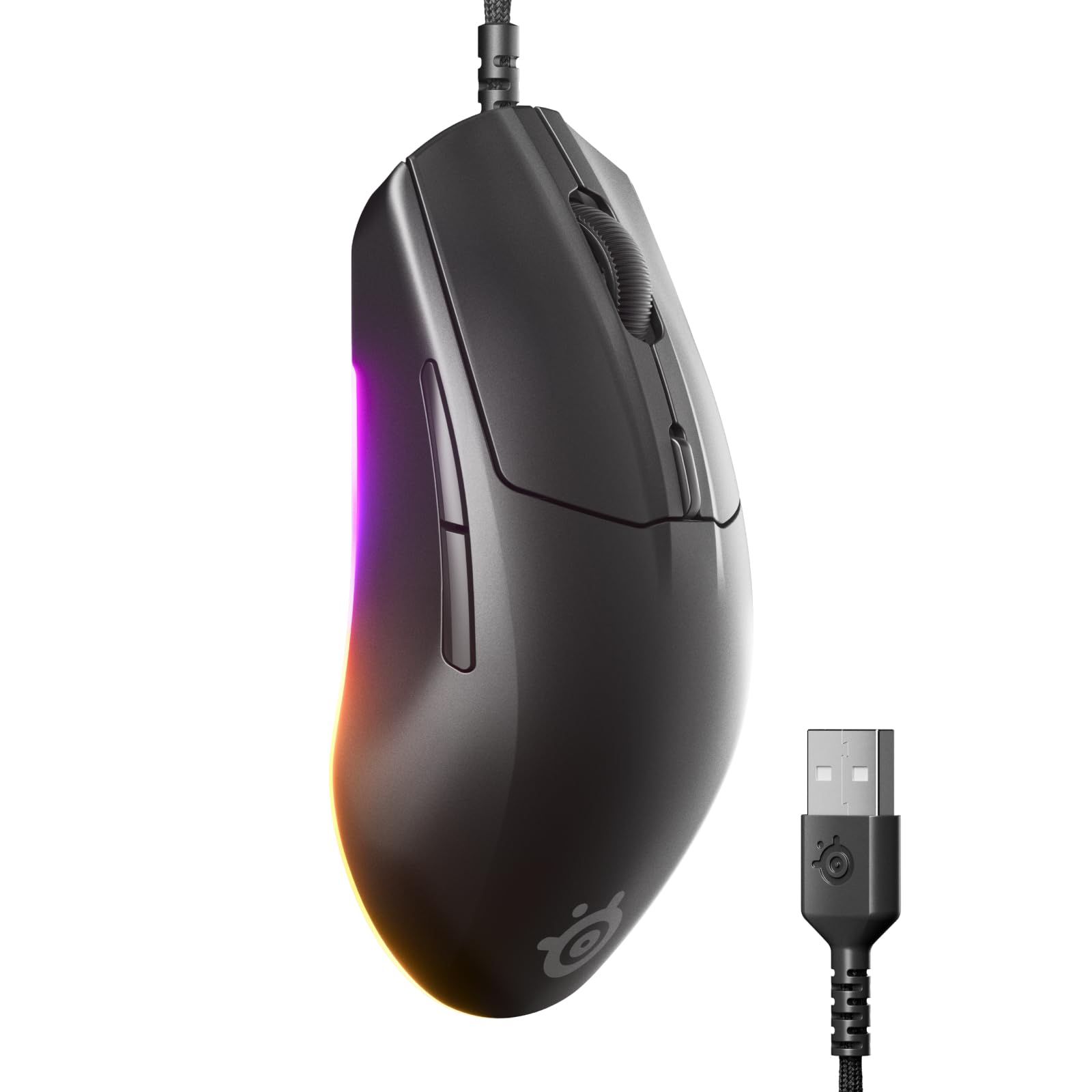 SteelSeries Rival 3 Gen 2 Gaming Mouse - 8500 DPI TrueMove Core Optical Sensor, 1.35ms Click Latency, 60M Clicks, RGB Lighting