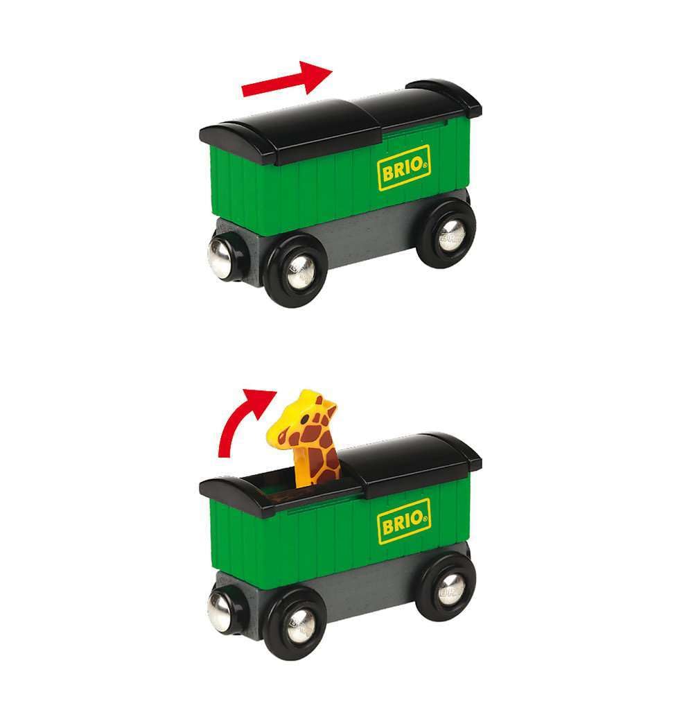 BRIO World Safari Train Set - Wooden Magnetic Train Playset for Kids 3+ 7
