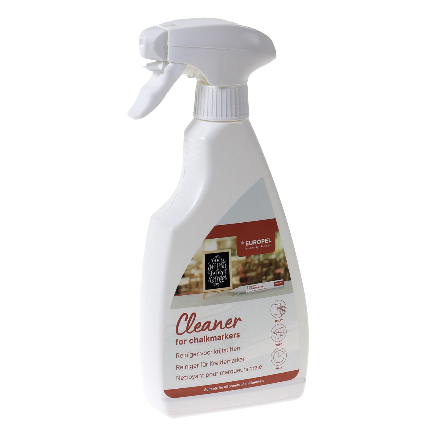 Europel Liquid Chalk Marker Cleaning Spray - 500 ml | Residue-Free Waterproof Chalk Removal 2