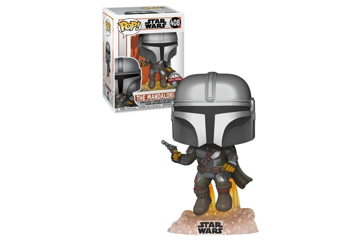 Funko Pop! Star Wars: The Mandalorian - Mando Flying with Blaster Vinyl Figure