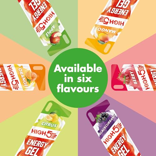 HIGH5 Energy Gels - Apple Flavour Quick Release Carbohydrate Gels for Endurance Sports