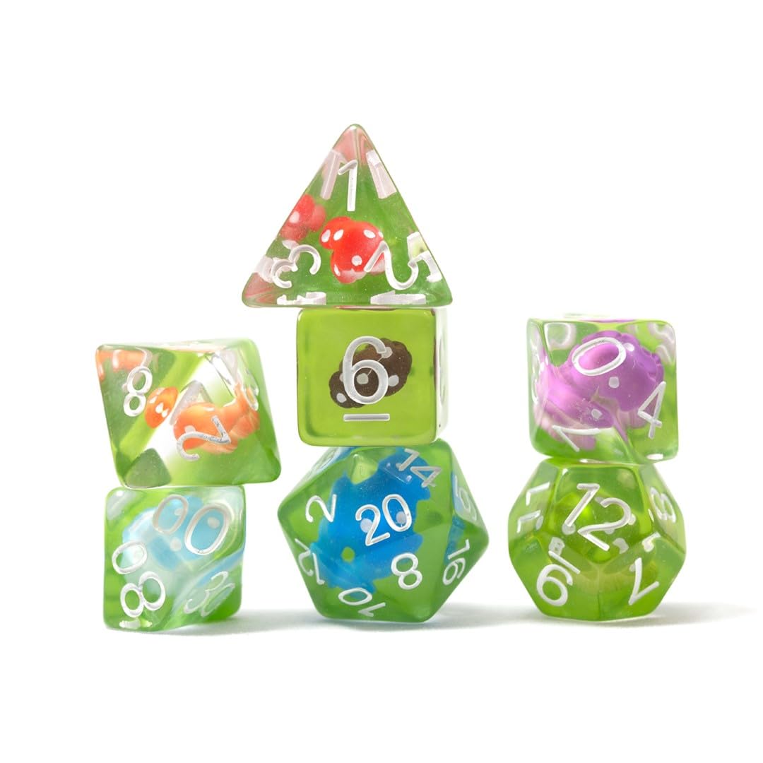 Sirius Dice RPG Polyhedral Dice Set (7 Pieces) - Number Theme | 55g Weight 1