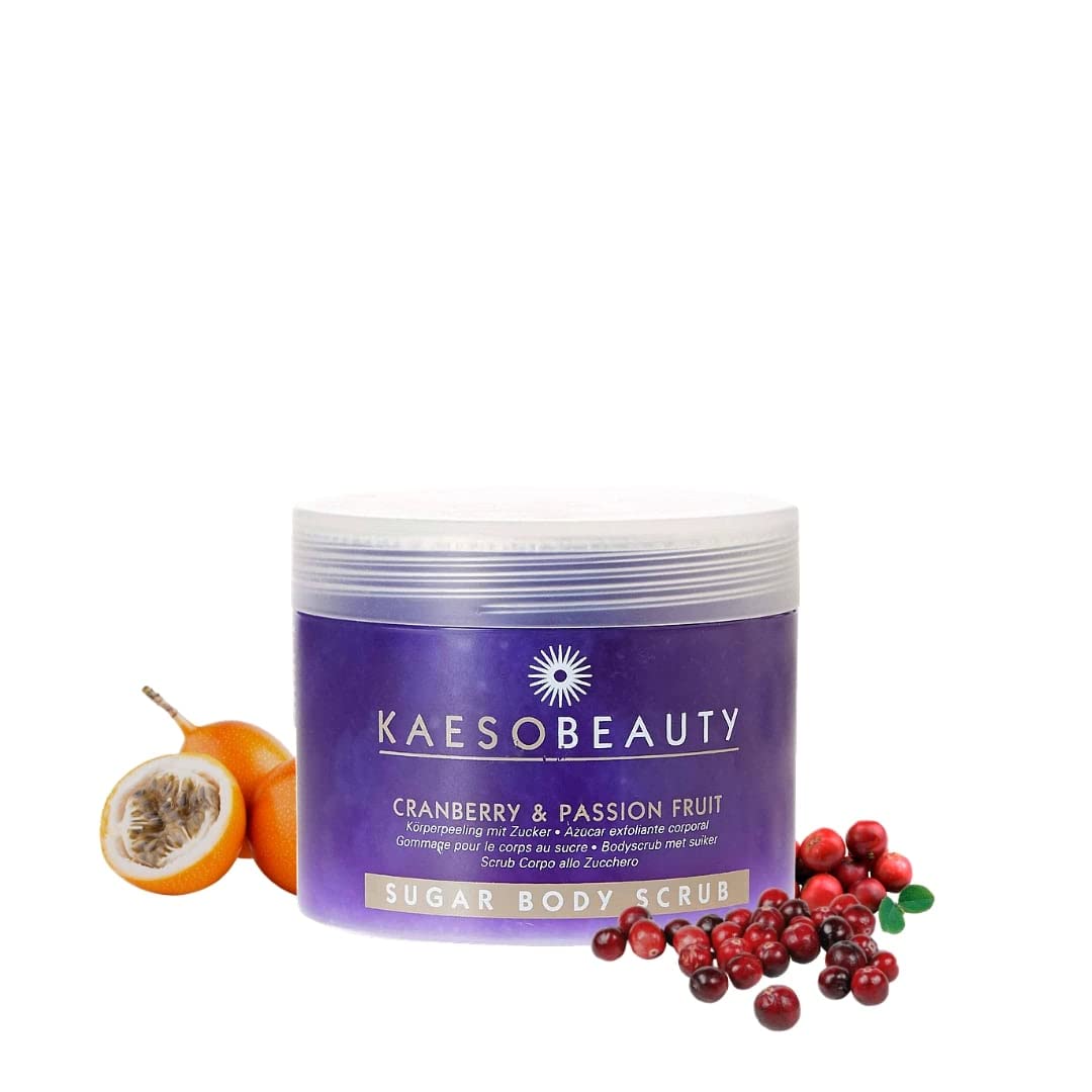 Kaeso Exfoliating Body Scrub - Cranberry & Passion Fruit Sugar | 450ml | Smoothening & Nourishing 1